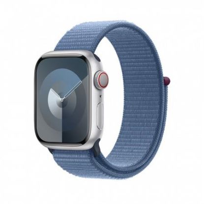 Obrázek APPLE Watch Series 9 GPS + Cellular 45mm Silver Aluminium Case with Winter Blue Sport Loop