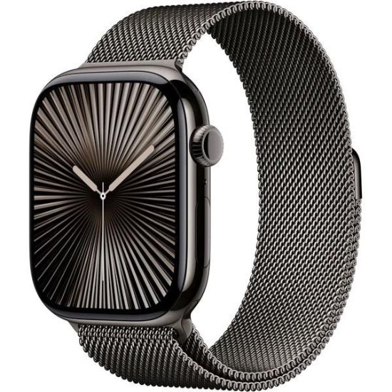Obrázek Apple Watch Series 10 GPS + Cellular 46mm Slate Titanium Case with Slate Milanese Loop - S/M