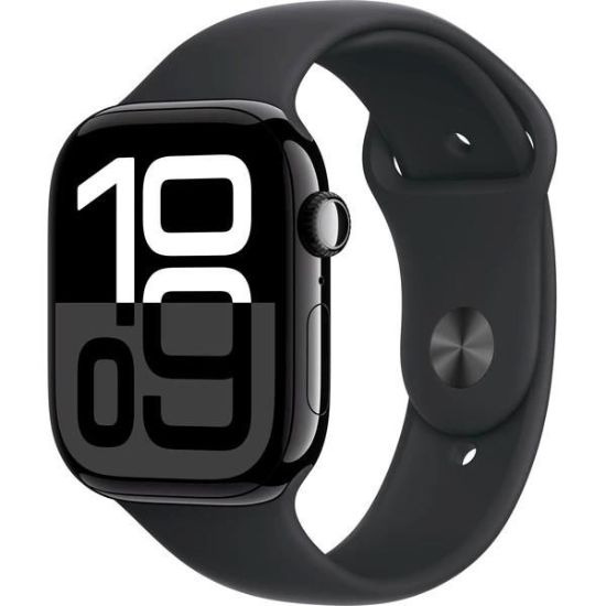 Obrázek Apple Watch Series 10 GPS + Cellular 42mm Jet Black Aluminium Case with Black Sport Band - S/M