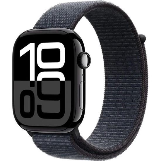 Obrázek Apple Watch Series 10 GPS + Cellular 42mm Jet Black Aluminium Case with Ink Sport Loop