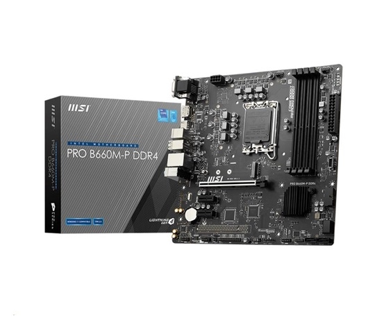 Obrázek BAZAR - MSI MB Sc LGA1700 PRO B660M-P DDR4, Intel B660, 4xDDR4, 1xDP, 1xHDMI, 1xVGA, mATX - Po opravě (Bez příšlušenství
