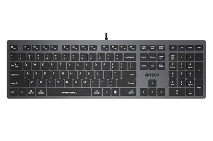 Obrázek A4tech Klávesnice FX50, kancelářská nízkoprofilová klávesnice, CZ, šedá