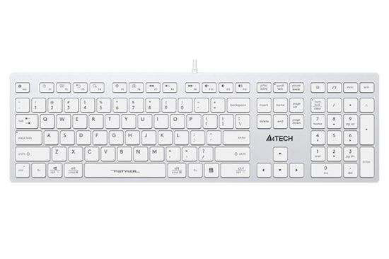 Obrázek A4tech Klávesnice FX50, kancelářská klávesnice, membránová, bezdrátová, CZ/SK, Bílá