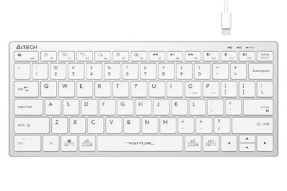 Obrázek A4tech Klávesnice FX51, kancelářská klávesnice, membránová, bezdrátová, CZ/SK, Bílá