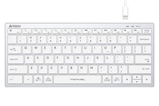 Obrázek A4tech Klávesnice FX51, kancelářská klávesnice, membránová, bezdrátová, CZ/SK, Bílá