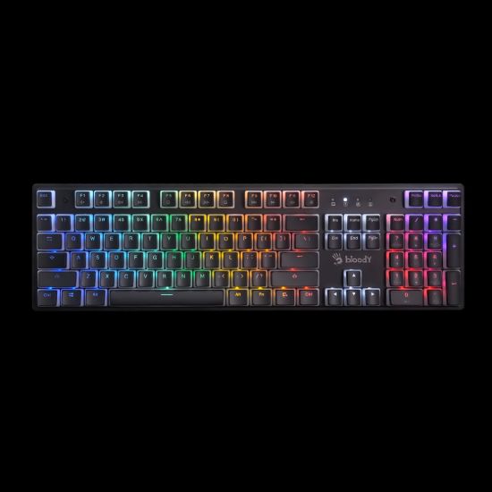 Obrázek A4tech Bloody Podsvícená mechanická herní klávesnice S510R, Blue Switch, Pudding, USB, CZ, černá