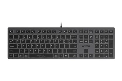 Obrázek A4tech Klávesnice FX60, Podsvícená bílá, USB, CZ, šedá