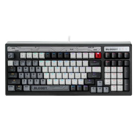 Obrázek A4tech Bloody B950 podsvícená mechanická herní klávesnice RGB, Brown Switch, USB, CZ, šedá