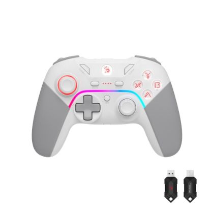 Obrázek A4tech Bloody GPW70, gamepad, RGB, Dual mode 2,4G+USB, bílá
