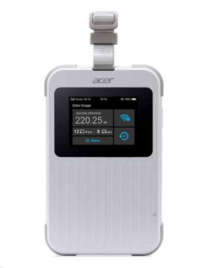 Obrázek ACER Router Connect Enduro M6E,20GB SIMO,5G,LTE,2.4" touch display,Wifi,NFC,USB-C,2.4GHz,8000mAh,White