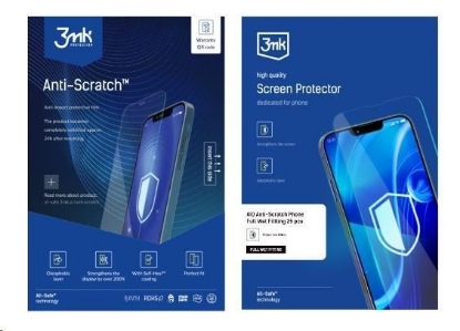 Obrázek 3mk All-Safe - AIO fólie Anti-Scratch Full Wet Fitting v2.0 Phone, 25 ks