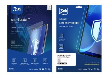 Obrázek 3mk All-Safe - AIO fólie Anti-Scratch Full Wet Fitting v2.0 Tablet, 5 ks