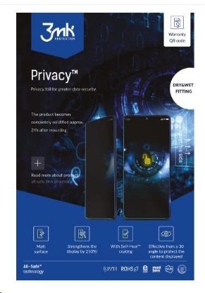 Obrázek 3mk All-Safe - AIO fólie BH Privacy Dry & Wet Fitting Phone, 5 ks