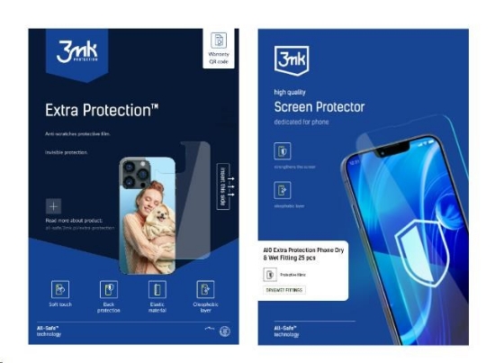 Obrázek 3mk All-Safe - AIO fólie Extra Protection Phone Dry & Wet Fitting, 25 ks