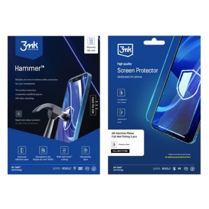 Obrázek 3mk All-Safe - AIO fólie Hammer Full Wet Fitting Phone, 5 ks