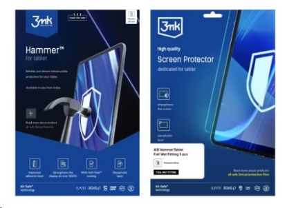 Obrázek 3mk All-Safe - AIO fólie Hammer Full Wet Fitting Tablet, 5 ks