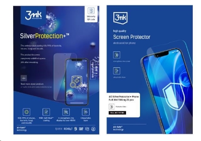 Obrázek 3mk All-Safe - AIO fólie SilverProtection+ Full Wet Fitting Phone, 25 ks