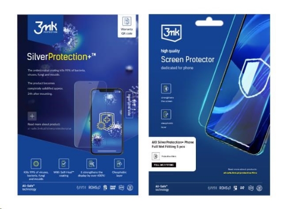Obrázek 3mk All-Safe - AIO fólie SilverProtection+ Full Wet Fitting Phone, 5ks