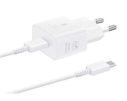 Obrázek Samsung síťová nabíječka EP-T2510XWE + kabel USB-C, 25W, bílá