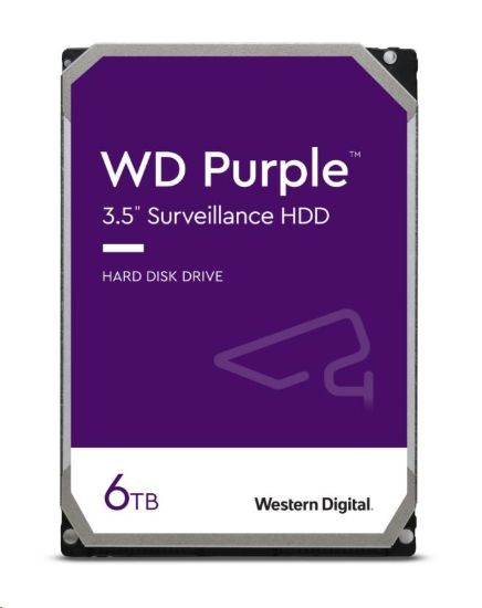 Obrázek WD PURPLE WD64PURZ 6TB, SATA III 3.5", 256MB, 175MB/s, Low Noise, CMR