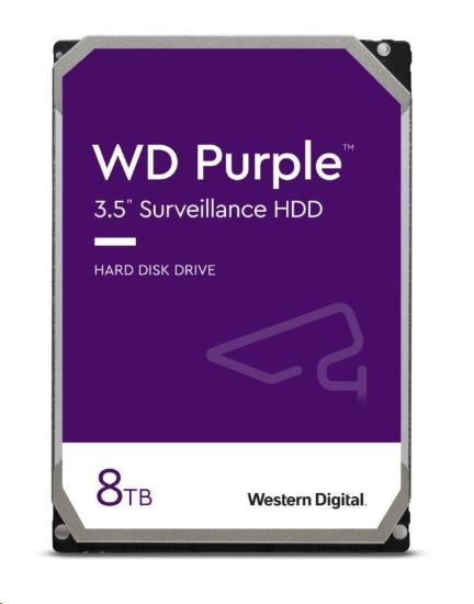 Obrázek WD PURPLE WD85PURZ 8TB, SATA III 3.5", 256MB 5640RPM, 215MB/s, Low Noise, CMR