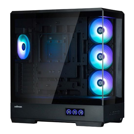 Obrázek ZALMAN case P50 DS, Mid Tower, ATX, 2xUSB 3.0, 1xUSB-C, 4x 120mm ARGB Fan, Boční display, černá