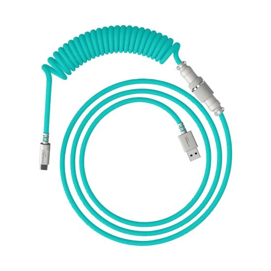 Obrázek HyperX USB-C Coiled Cable Light Green-White - Příslušenství ke klávesnici