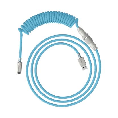 Obrázek HyperX USB-C Coiled Cable Light Blue-White - Příslušenství ke klávesnici