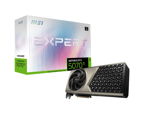 Obrázek MSI VGA NVIDIA GeForce RTX 5070 Ti 16G EXPERT OC, RTX 5070 Ti, 16GB GDDR7, 3xDP, 1xHDMI
