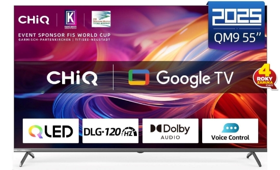 Obrázek CHiQ U55QM9V TV 55", UHD, QLED, Google TV 5.0, DLG 120 Hz, MEMC