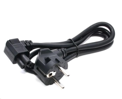 Obrázek C-TECH kabel síťový VDE 220/230V napájecí notebook 3 pin Schuko, lomený, 1,8m