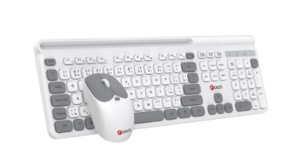 Obrázek C-TECH klávesnice s myší WLKMC-05W, Bezdrátový set 2.4GHz, CZ, Bílá