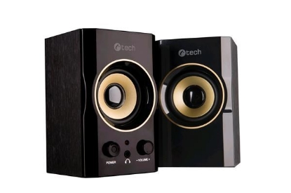 Obrázek C-TECH repro SPK-11, 2.0, dřevěné, černo-zlaté, USB