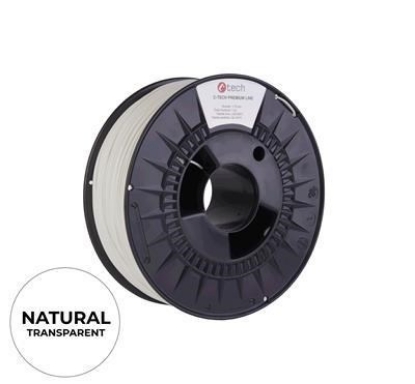 Obrázek C-TECH Tisková struna (filament) PREMIUM LINE, PETG, transparentní, 1,75mm, 1kg