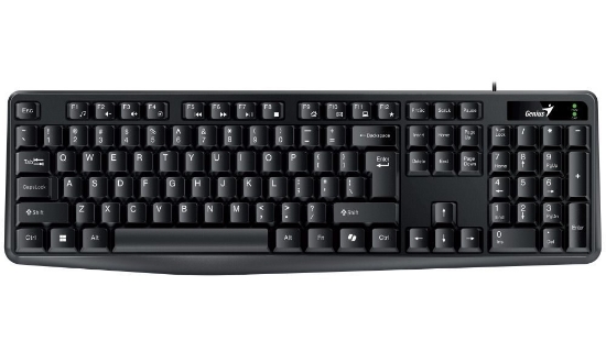 Obrázek BAZAR - GENIUS klávesnice KB-117, Drátová, Copilot, USB, černá, CZ+SK layout - Poškozený obal (Komplet)