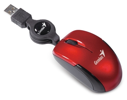 Obrázek GENIUS myš MicroTraveler V2/ drátová/ 1200 dpi/ USB/ červená