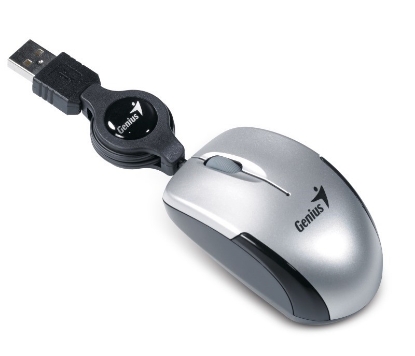 Obrázek GENIUS myš MicroTraveler V2/ drátová/ 1200 dpi/ USB/ stříbrná