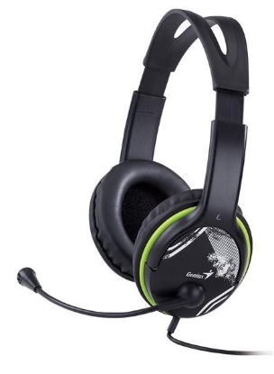 Obrázek GENIUS sluchátka s mikrofonem HS-400A, černozelená