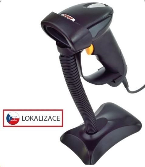 Obrázek Virtuos CCD čtečka HT-310A s dlouhým dosahem, USB (klávesnice/RS232),stojánek , černá
