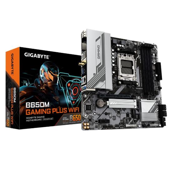 Obrázek GIGABYTE MB Sc AM5 B650M GAMING PLUS WF, AMD B650, 4xDDR5, 2xDP, 1xHDMI, WiFi, mATX