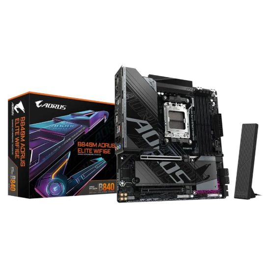 Obrázek GIGABYTE MB Sc AM5 B840M A ELITE WIFI6E, AMD B840, 4xDDR5, WIFI, DP, HDMI, mATX