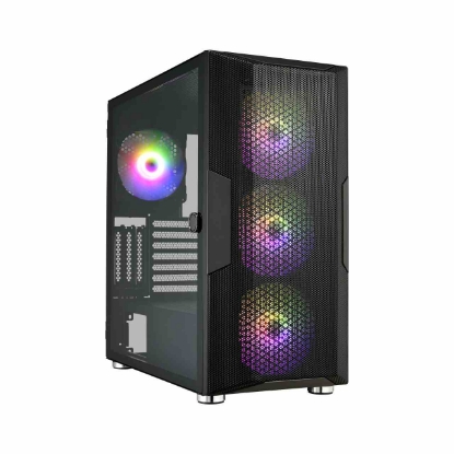 Obrázek Fortron skříň Midi Tower CUT592, průhledná bočnice, E-ATX, 4x ARGB ventilátor