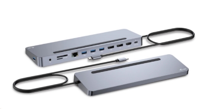 Obrázek i-tec USB-C Metal Ergonomic 4K 3x Display Docking Station, PD 100W + i-tec Universal Charger 100W (bundle)