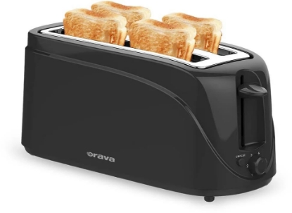 Obrázek ORAVA HR-108 B topinkovač, 1200 W, 4 topinky, rozmrazování, automatické vypnutí, světelná signalizace