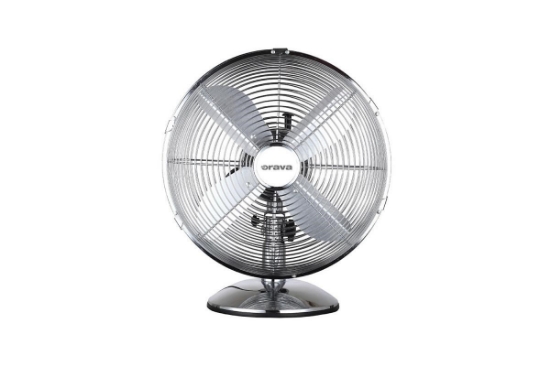 Obrázek Orava SF-100 X stolní oscilující ventilátor, 3 stupně rychlosti, oscilace doprava a doleva, stříbrná