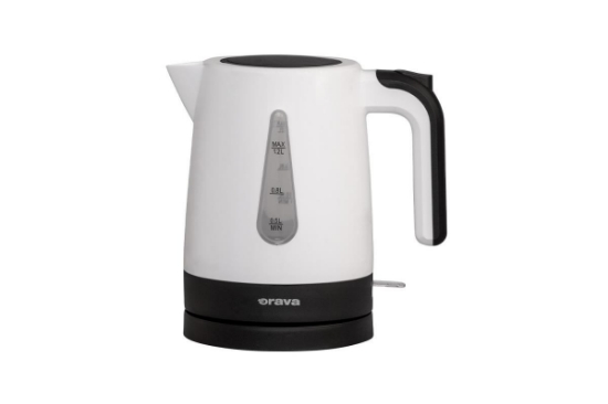 Obrázek Orava VK-2015 rychlovarná konvice, 1200 W, 1.2 l, automatické vypnutí, bílá / černá