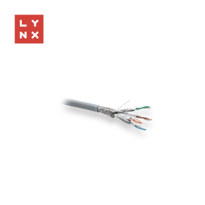 Obrázek LYNX SFTP kabel, Cat6a, LSZH, celoměděný, vnitřní, šedý, cívka 500m