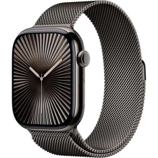 Obrázek Apple Watch Series 10 GPS + Cellular 46mm Slate Titanium Case with Slate Milanese Loop - M/L