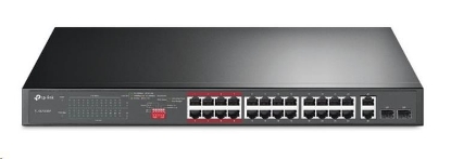 Obrázek TP-Link CCTV switch TL-SL1226P (24x100Mb/s, 2xGbE/2xSFP combo, 24xPoE+, 250W)