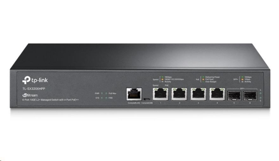 Obrázek TP-Link OMADA switch SX3206HPP (4x10GbE,2xSFP+,4xPoE++,200W,2xconsole)